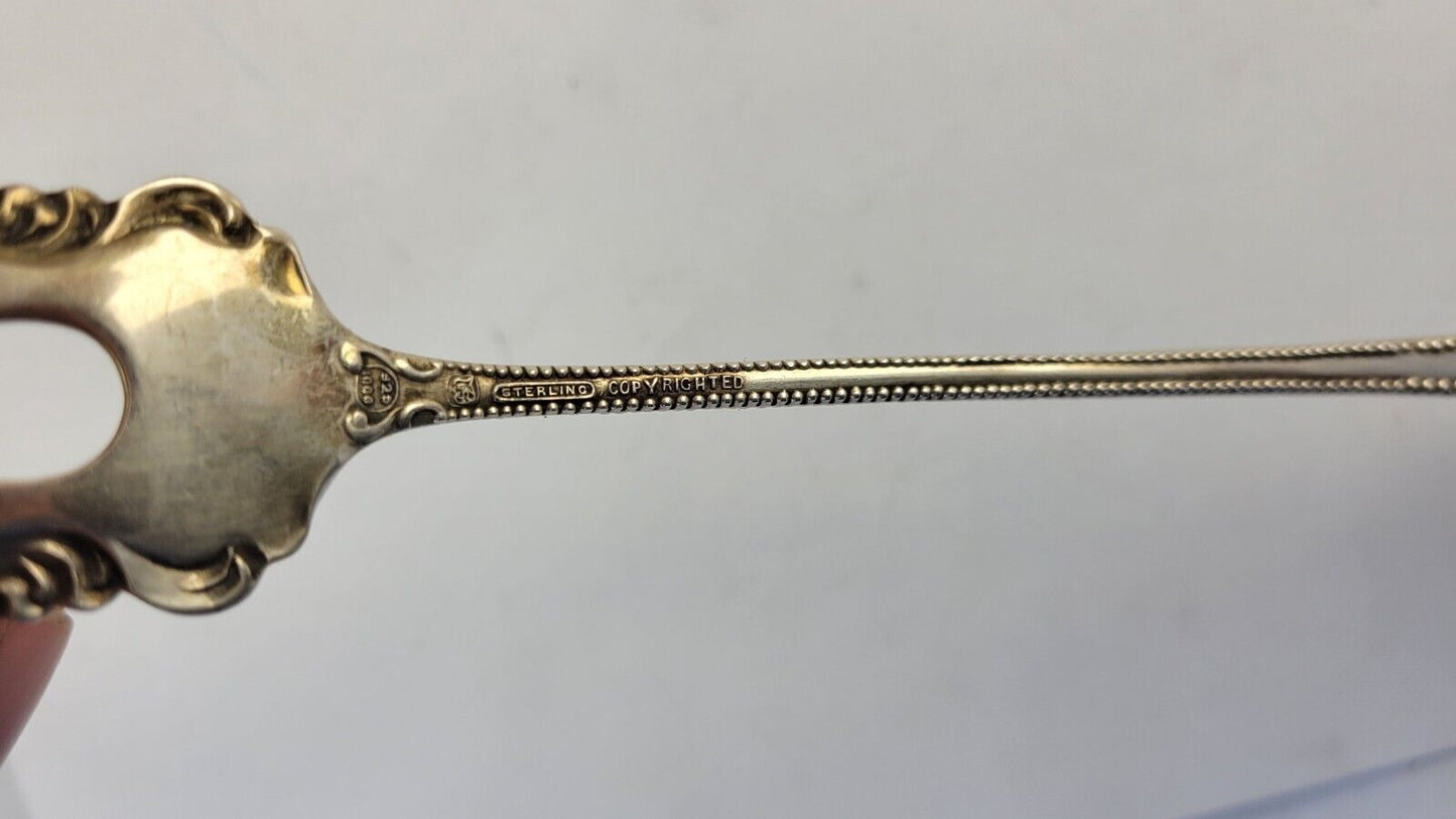 Canterbury by Towle Sterling Silver Lettuce Fork 9 1/4" Monogrammed  1oz.