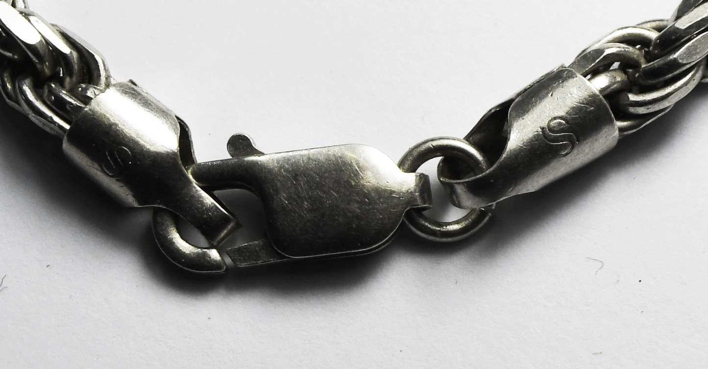 Sterling Silver Heavy 5mm Rope Chain Necklace 28"  74g