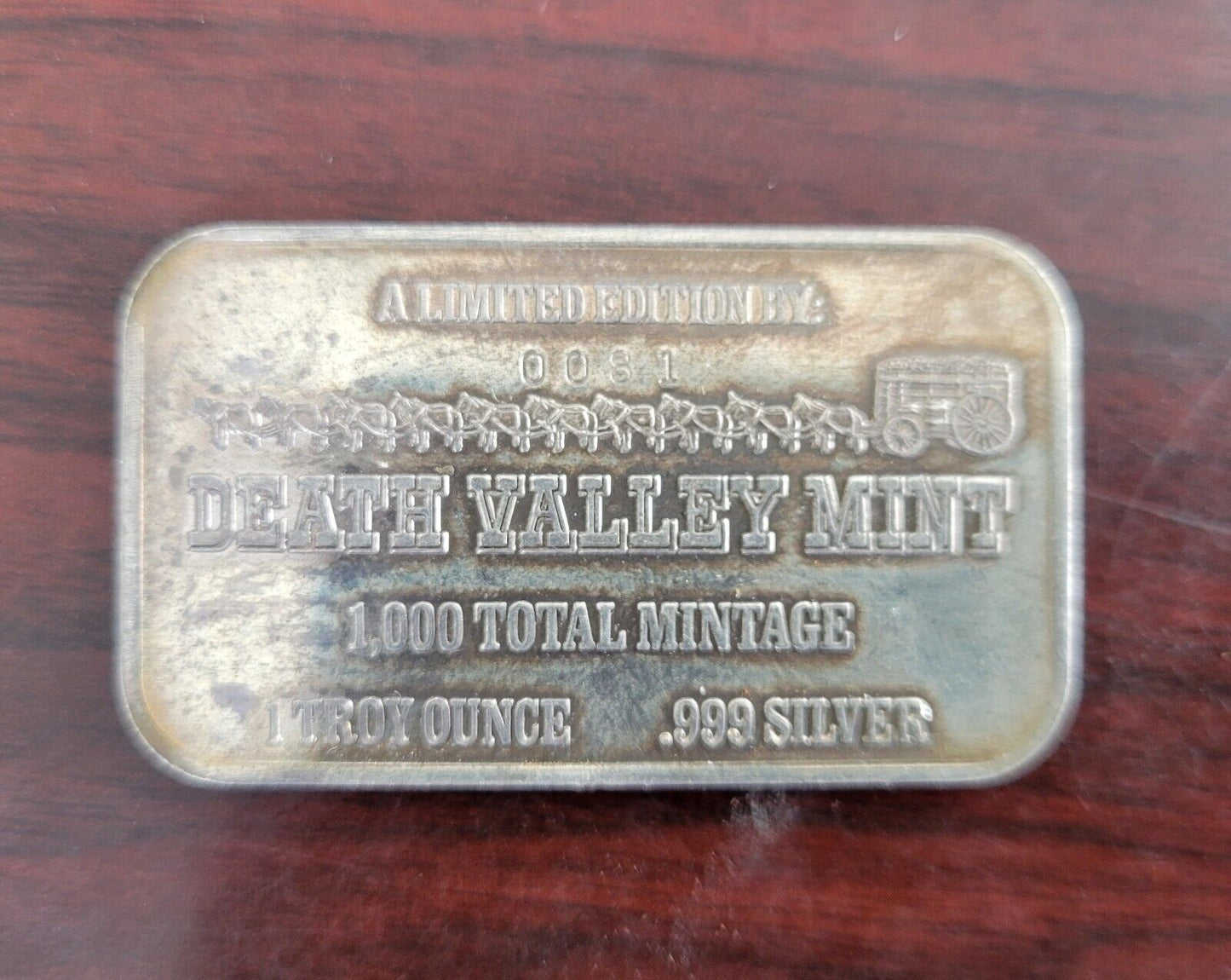 1974 Death Valley Mint Bart First New Rapid Transit 1oz .999 Fine Silver Bar