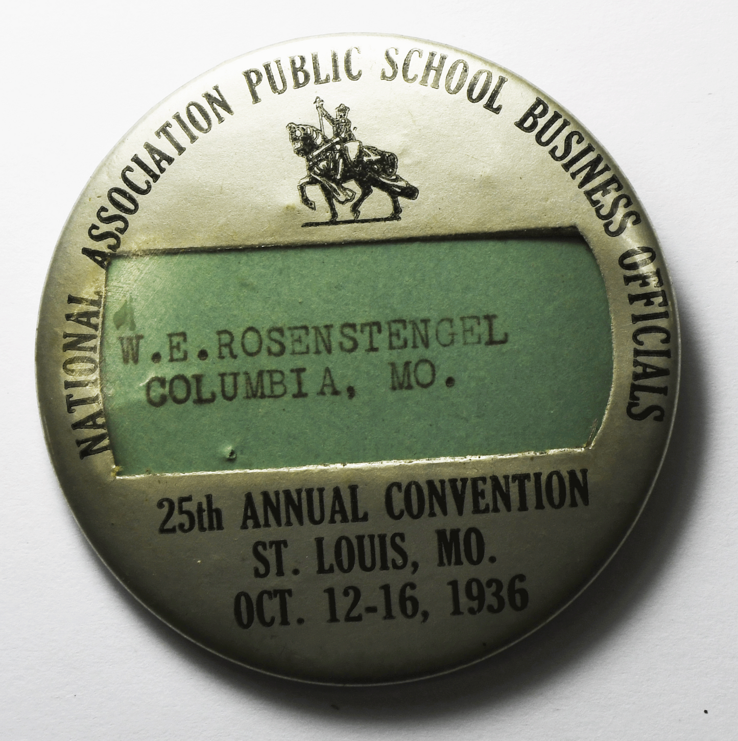1936 ASBO Missouri National Association School Business Convention Pinback 56mm