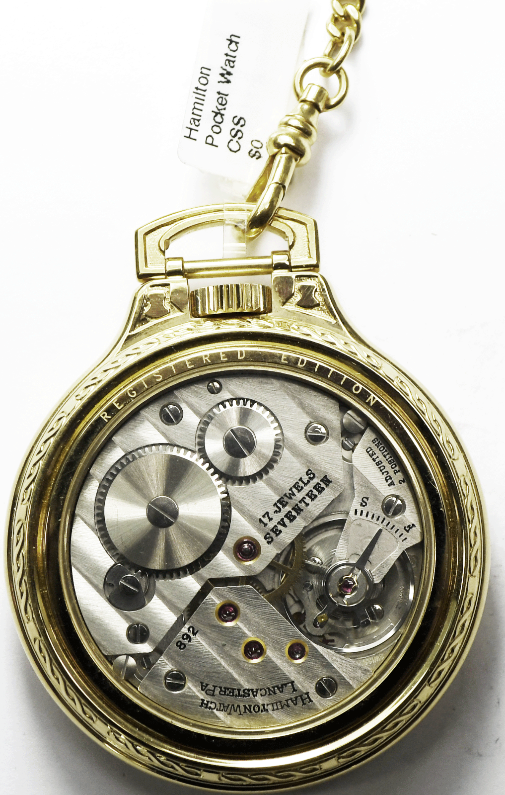 Hamilton Broadway Limited 892 Size 16 17J OF Skeleton Pocket Watch