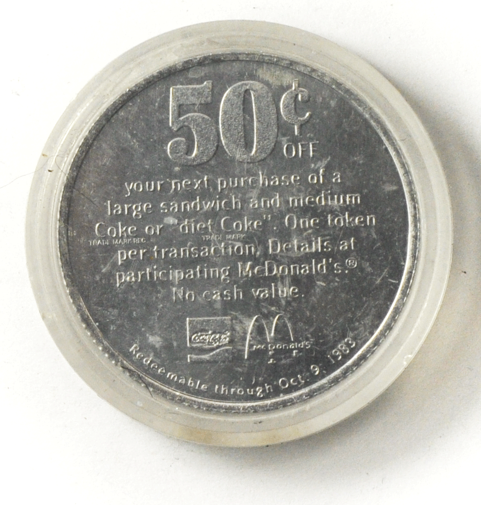 1983 Canada 50c Trade 34mm McDonalds Coca Cola