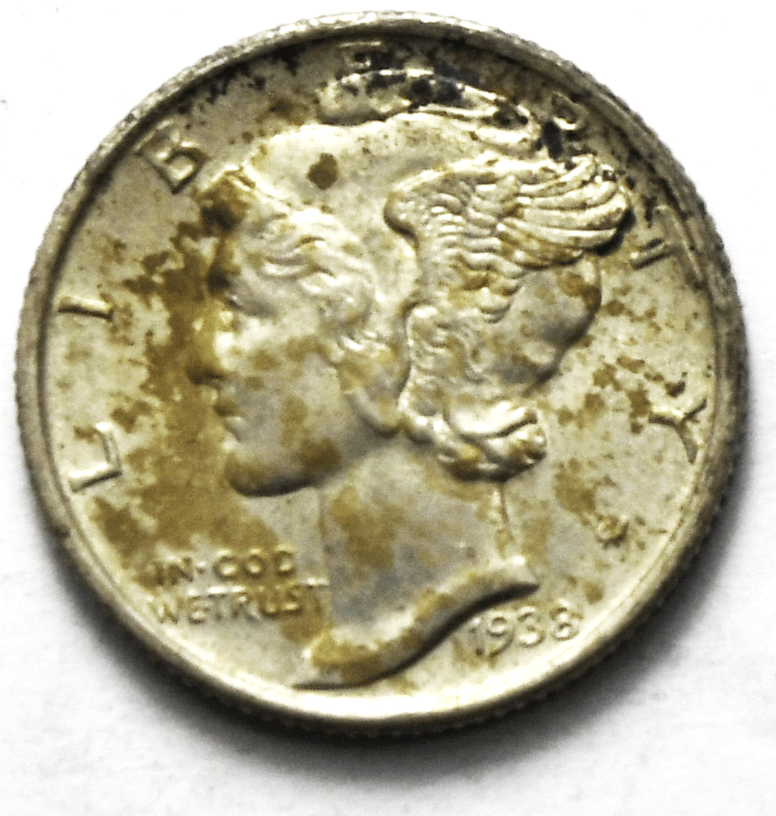 1938 S 10c Mercury Silver Dime Rare Ten Cents San Francisco AU