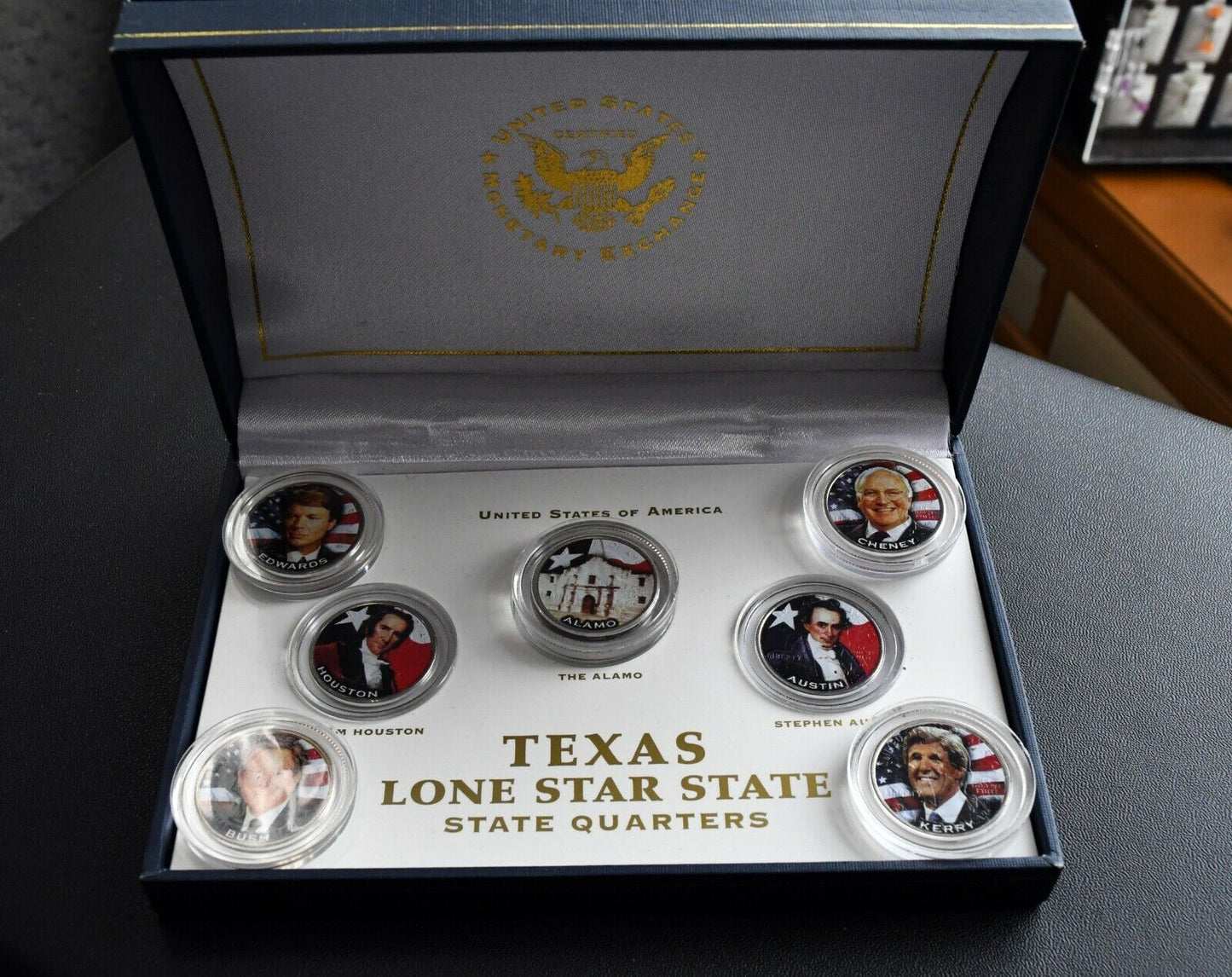 Texas Lone Star State State Quarters Monetary Exchange Bush Cheney Austin Kerry