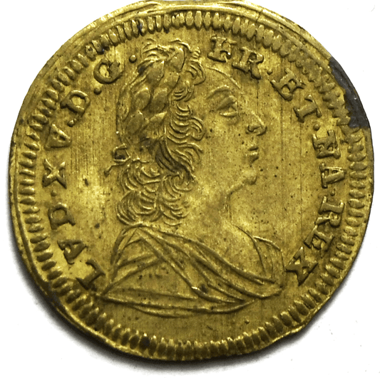 By Luck & Diligence DURCH GLUCK UND FLEIS  1715-1774 France Ship Medal 19mm