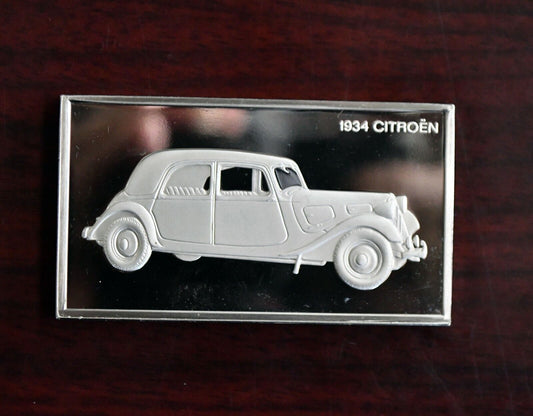 1934 Citroen Centennial Car Ingot Collection 1000 Grains Sterling Franklin Mint