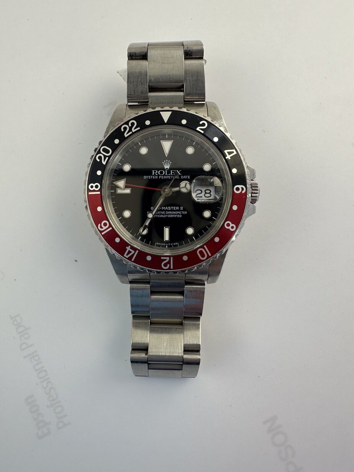 Rolex GMT-Master II 16710 Silver Oyster Bracelet with Red and Black Bezel