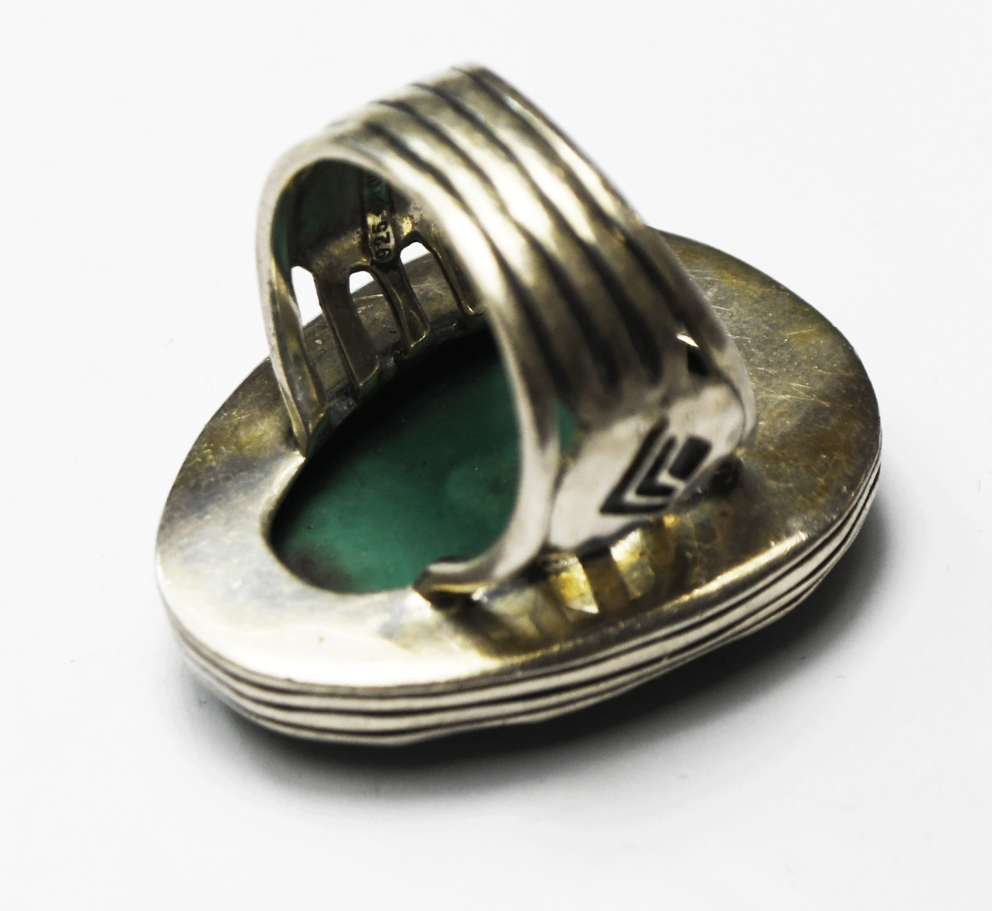 Sterling Silver Silpada Tumbled Turquoise Statement Ring 33mm Size 7