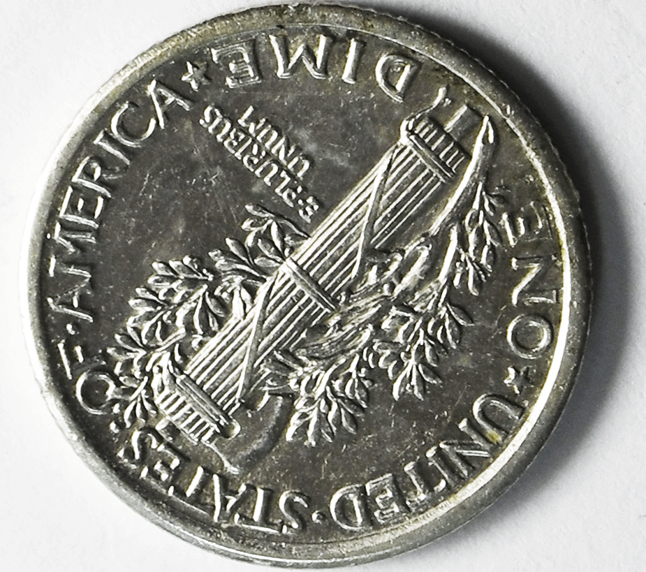 1917 10c Mercury Silver Dime Rare Ten Cents Philadelphia AU