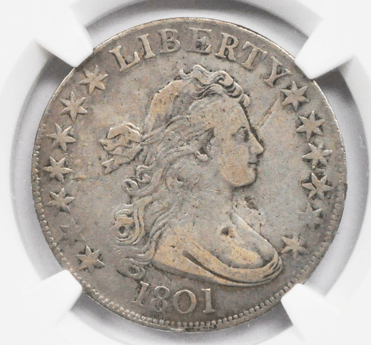 1801 50c Draped Bust Silver Half Dollar NGC VF Details Philadelphia Rare