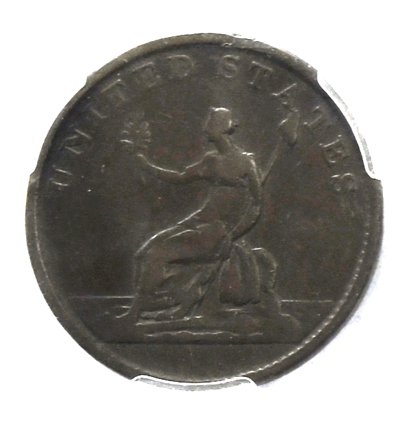 1783 Copper Washington Independence Draped Bust No Button PCGS VF Details