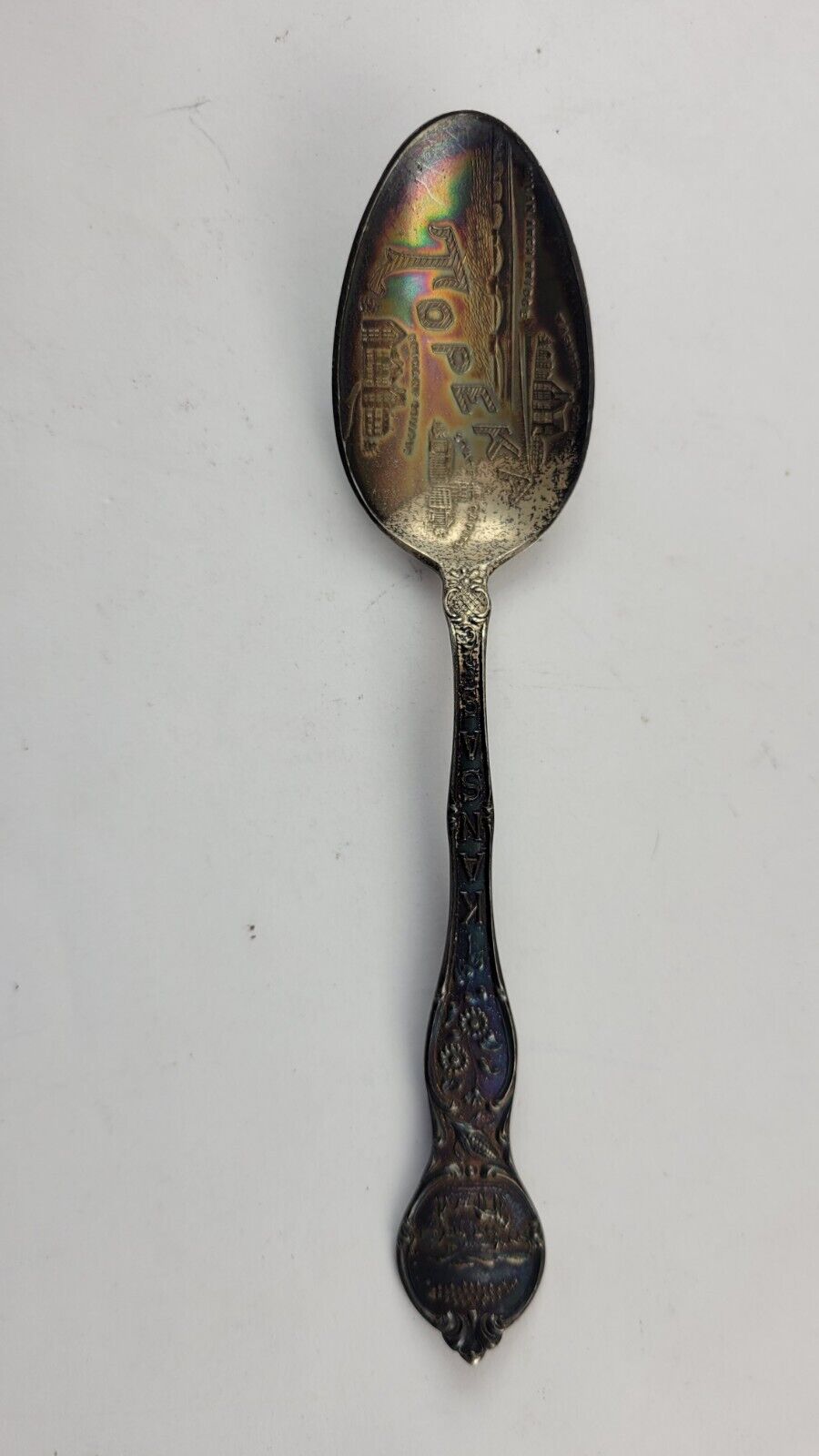 Sterling Silver Topeka Kansas 5 1/4" Souvenir Spoon Made By Shepard .58oz.