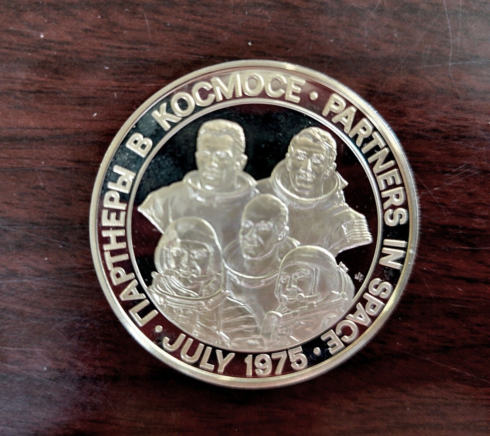 1975 Apollo Soyuz Space Mission Sterling Silver Coin from The