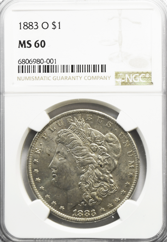 1883 O $1 Morgan Silver Dollar MS60 NGC Uncirculated New Orleans