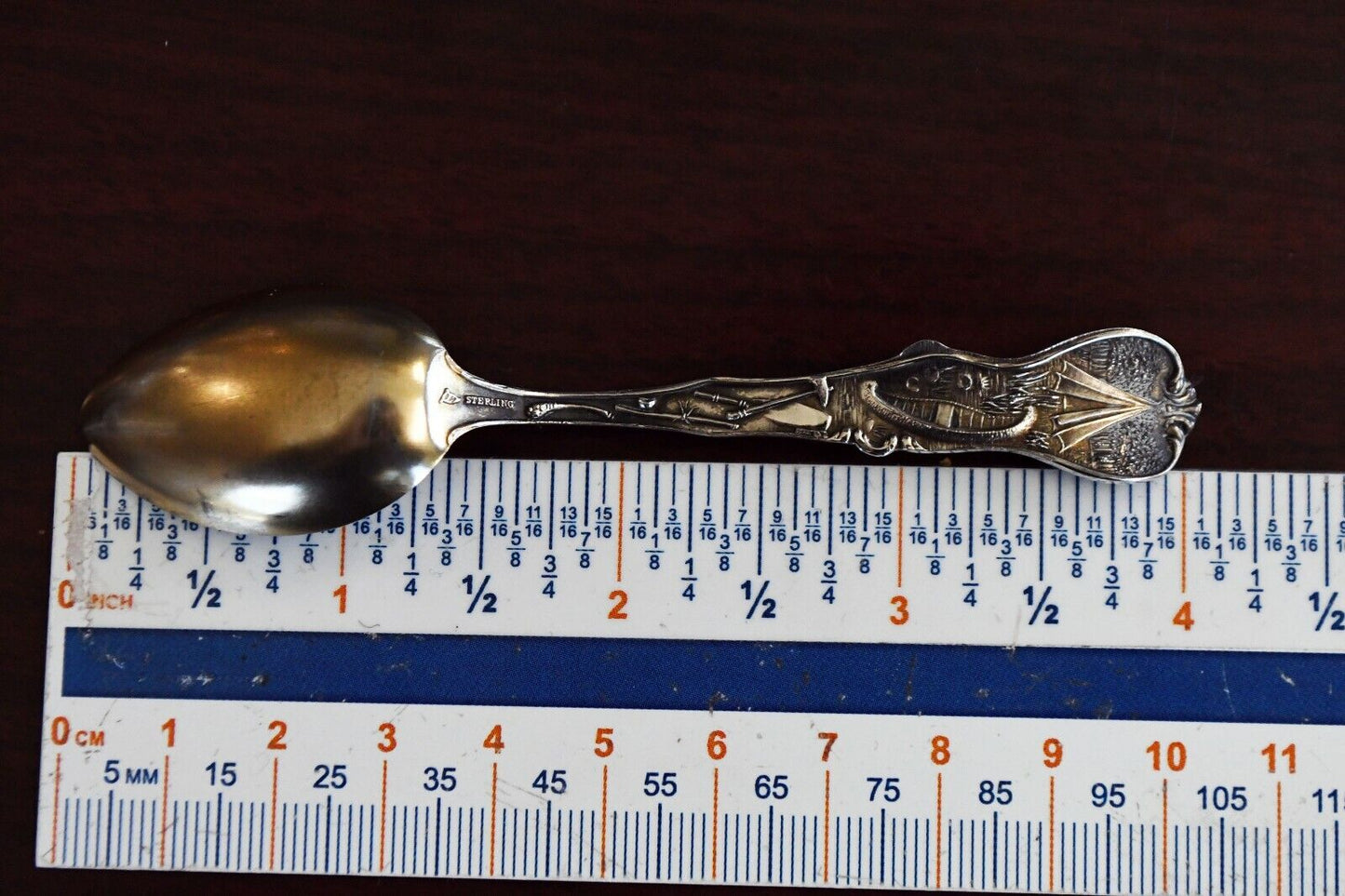 Kansas Souvenir Spoon by Mechanics Sterling Co. 4" Goldwash Bowl .31 oz.