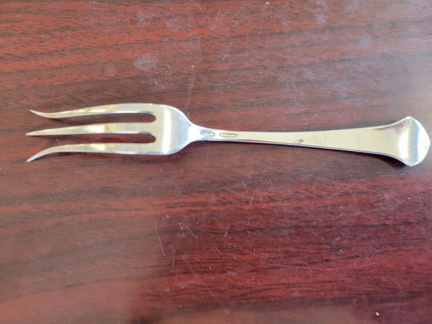 Sheffield England Sterling Pear Enameled  5 3/4" Strawberry Lemon  Fork .31oz