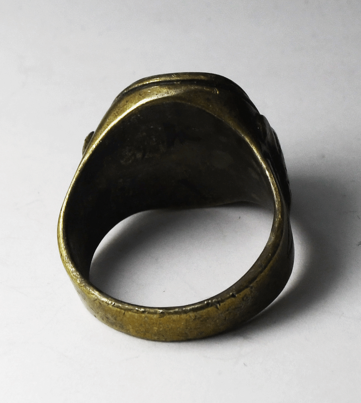 Sterling Signed Rectangle Turquoise Corn Cobb Edge Ring 18mm Size 10