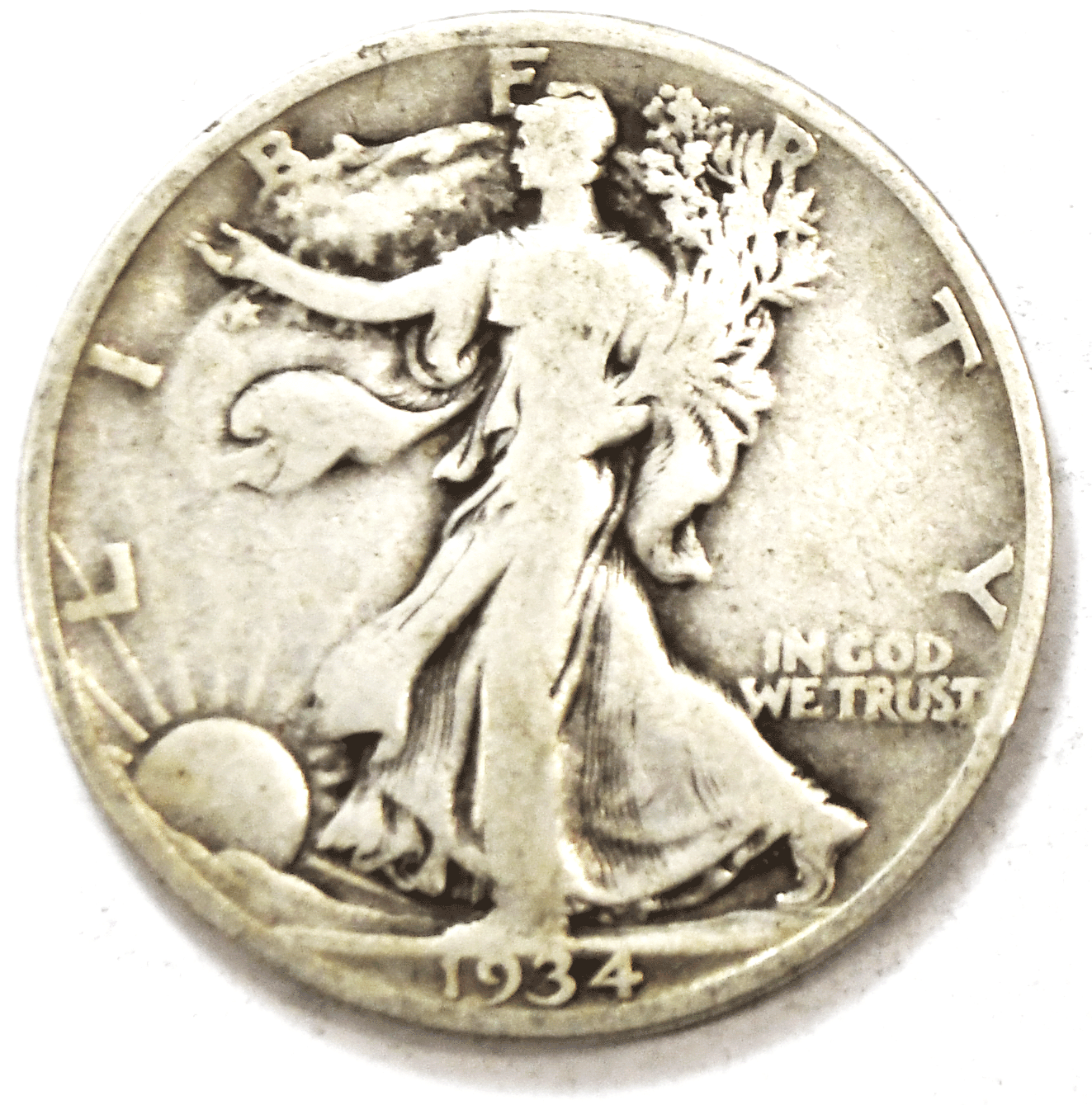 1934 S 50c Walking Liberty Silver Half Dollar Fifty Cents San Francisco
