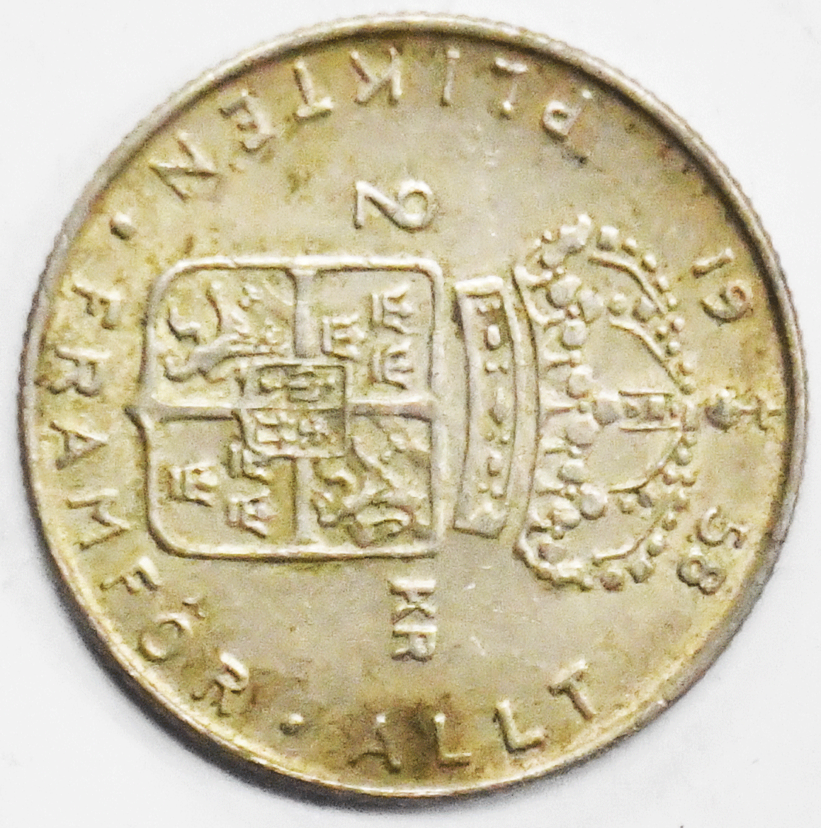 1958 TS Sweden 2 Two Kronor Silver Coin KM# 827