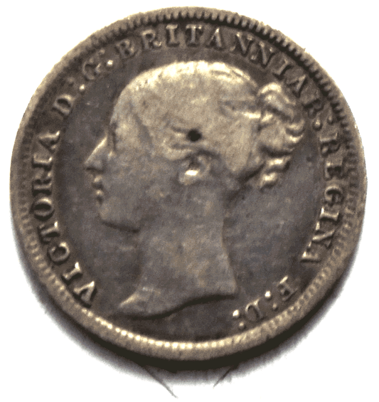 1876 Great Britain 3 Three Pence Silver Coin KM# 730