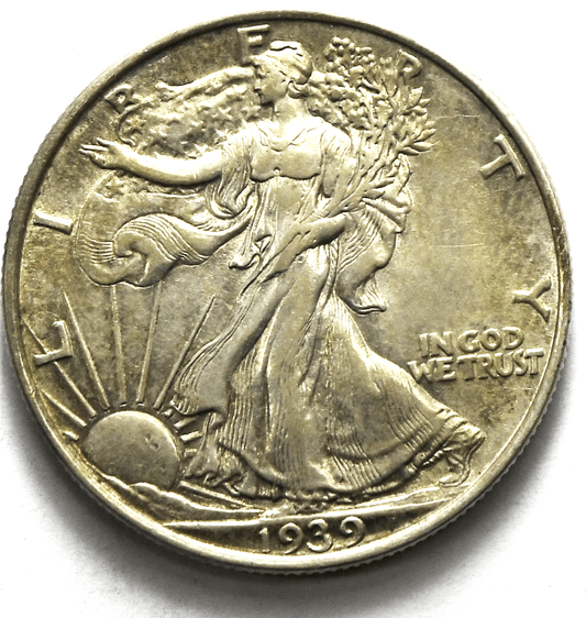 1939 50c Walking Liberty Silver Half Dollar Fifty Cents Philadelphia AU