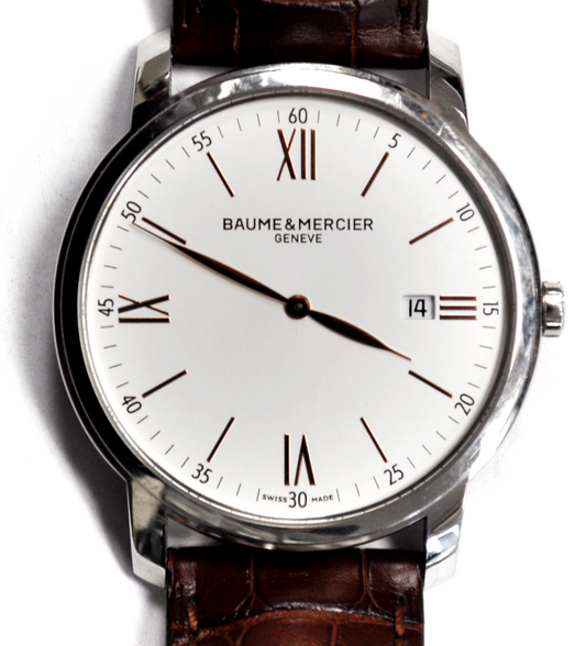 Men's Baume Mercier Classima White Dial 41mm Stainless 65493 42mm Quartz