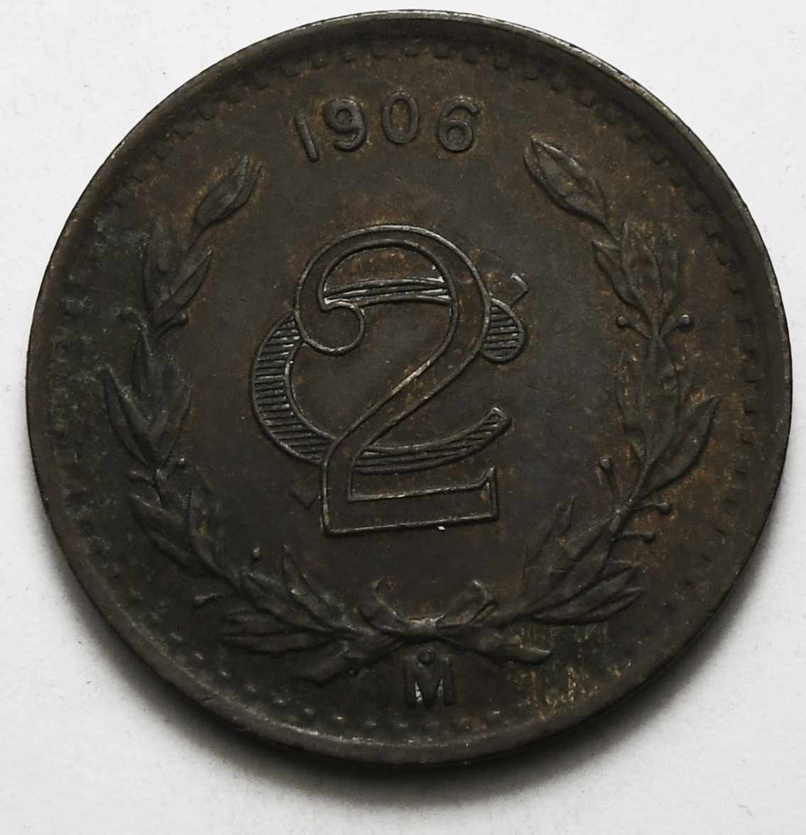 1906 Mexico EStados Unidos Mexicanos 2 Centavos KM# 419