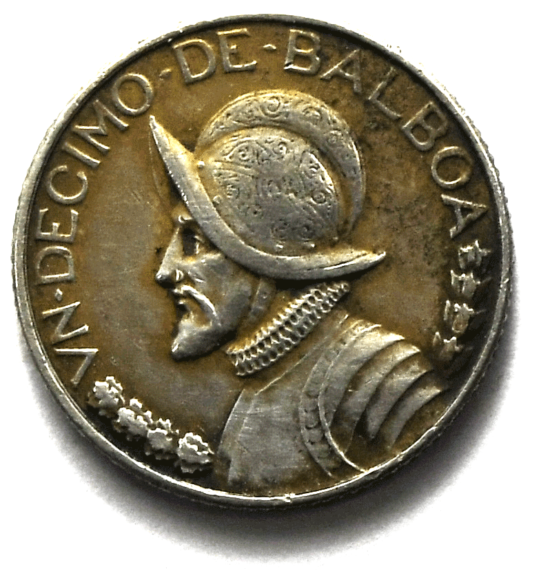 1930 Panama 1/10 Tenth Balboa KM# 10.1 Silver Coin