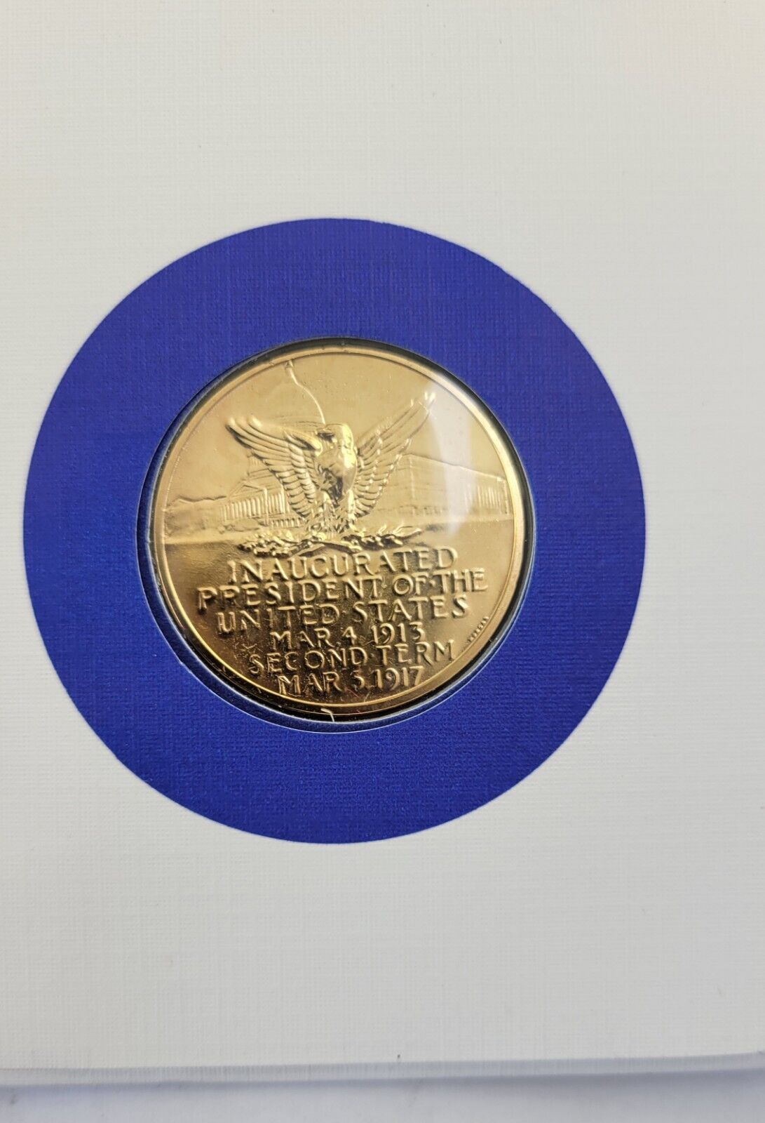Woodrow Wilson Presidential Covers Medal Postal Commemorative Society Gold Plate