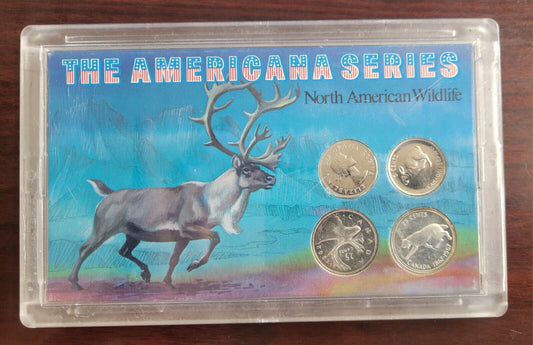 THE AMERICANA SERIES, NORTH AMERICAN WILDLIFE, 4pc Canadian Coin Set
