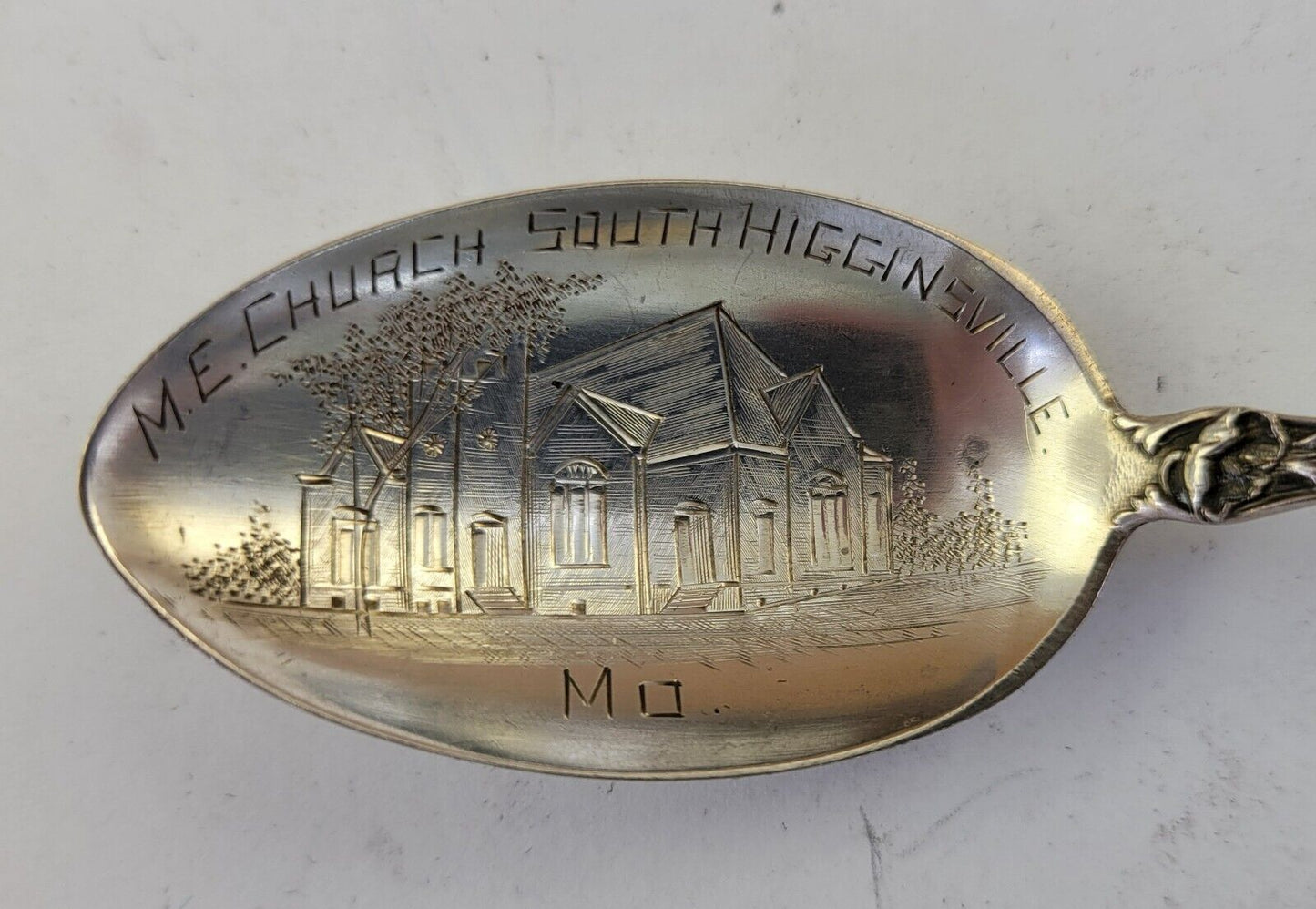 M.E. Church South Higginsville Missouri 5 1/8" Sterling Souvenir Spoon .46oz.