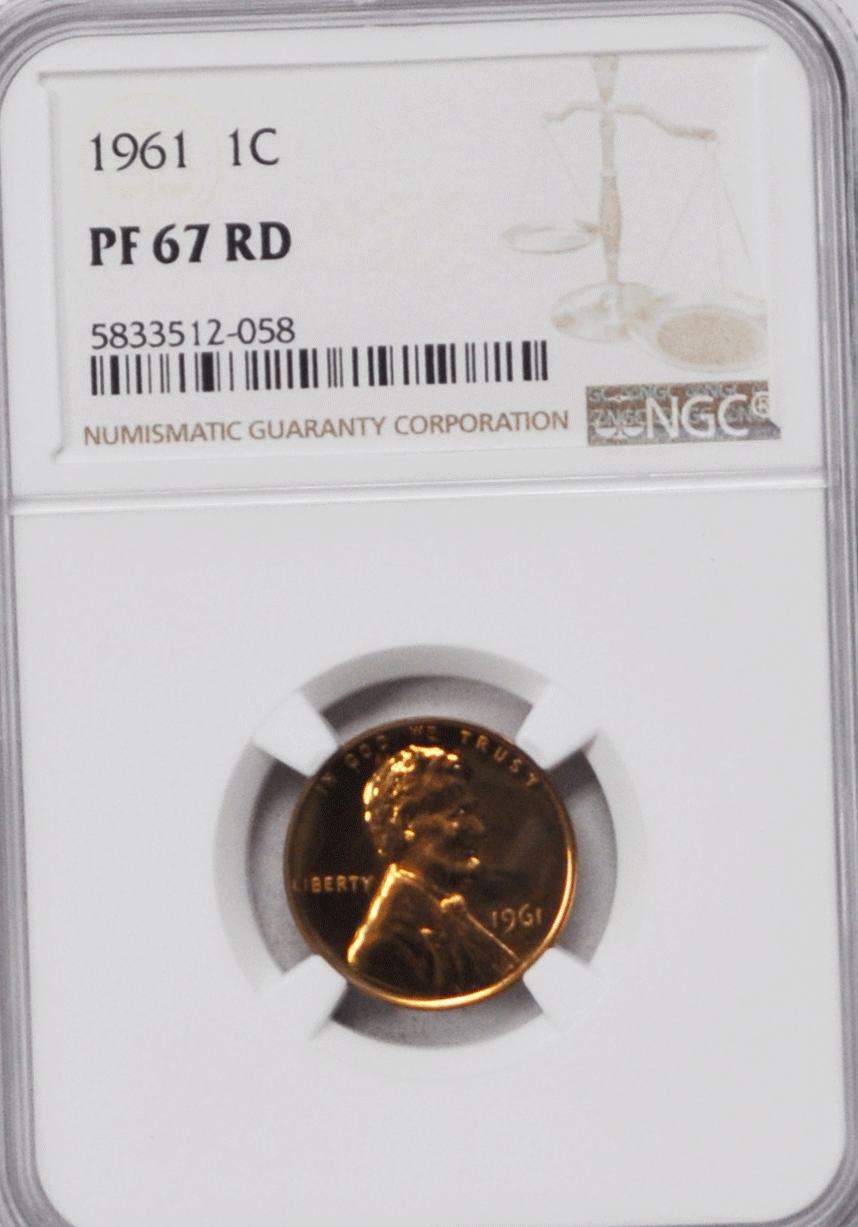 1961 1c Proof Lincoln Memorial Cent One Penny NGC PF67 RD Gem Uncirculated