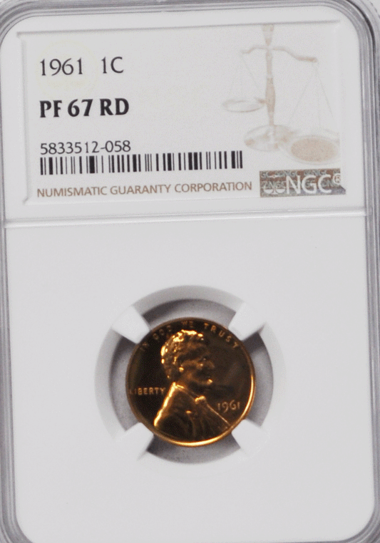1961 1c Proof Lincoln Memorial Cent One Penny NGC PF67 RD Gem Uncirculated
