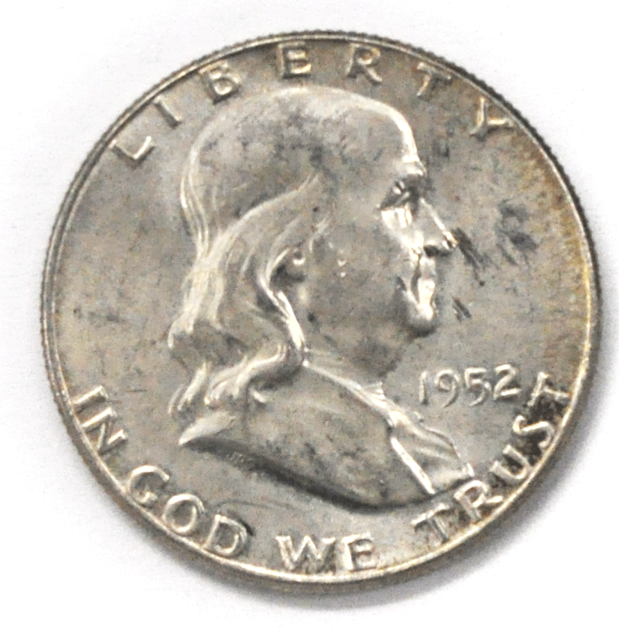 1952 50c Franklin Silver Half Dollar Fifty Cents Philadelphia AU