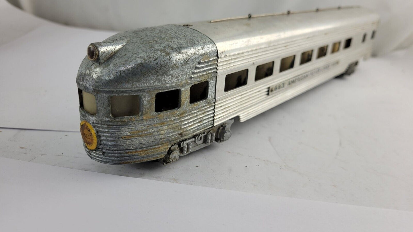 American Flyer 663 Aluminum Streamline Observation Passenger S-Gauge 1950s