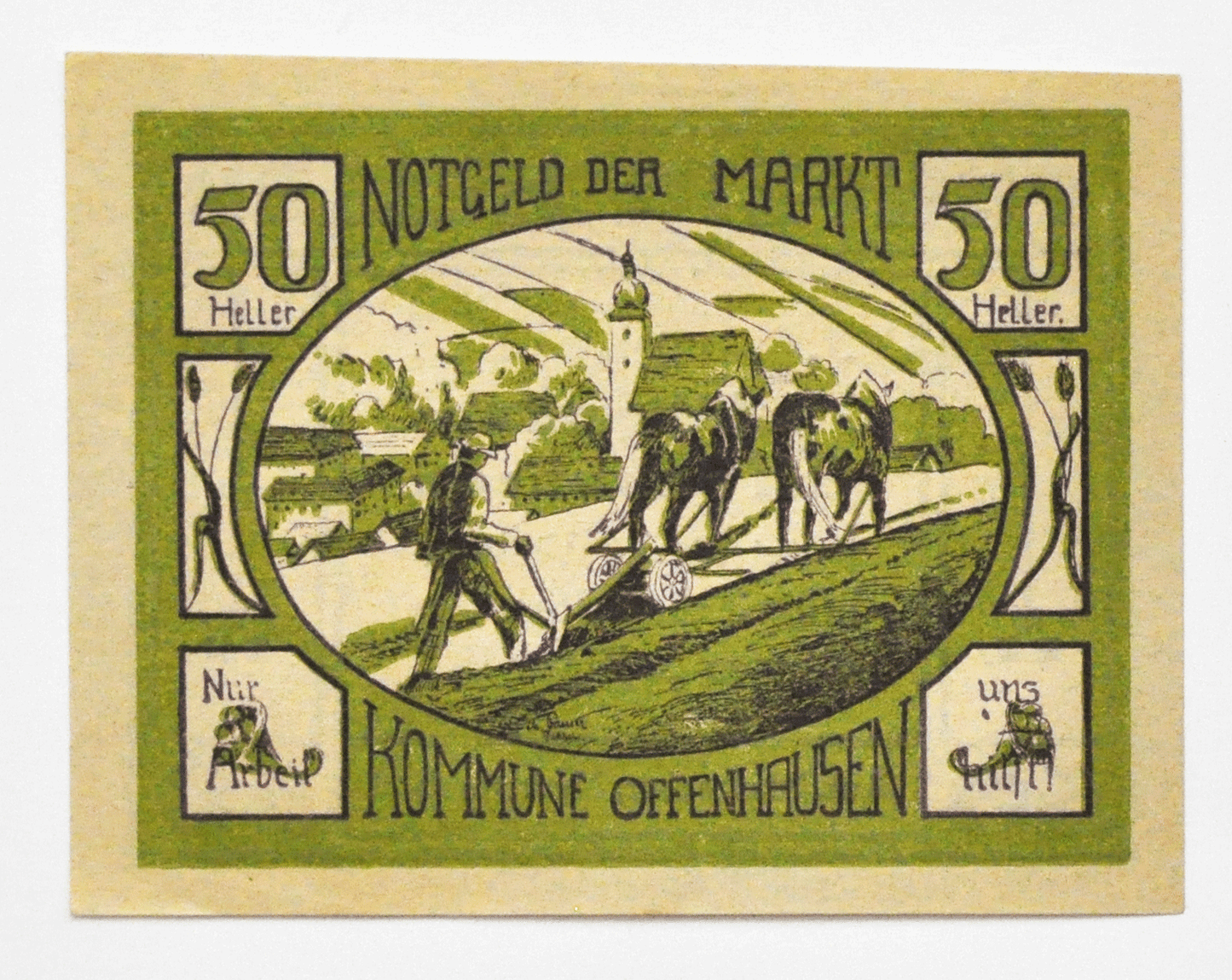 1920 50 Fifty Heller Austria Notgeld Offenhausen Uncirculated