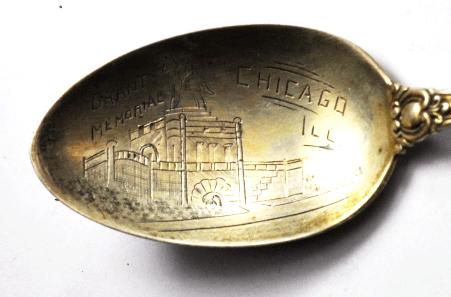 Sterling Simpson Hall Miller Souvenir Spoon Grant Memorial Chicago Il 5-7/8"
