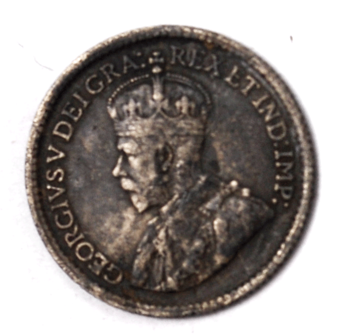 1917 Canada 5c Silver Five Cents KM# 13