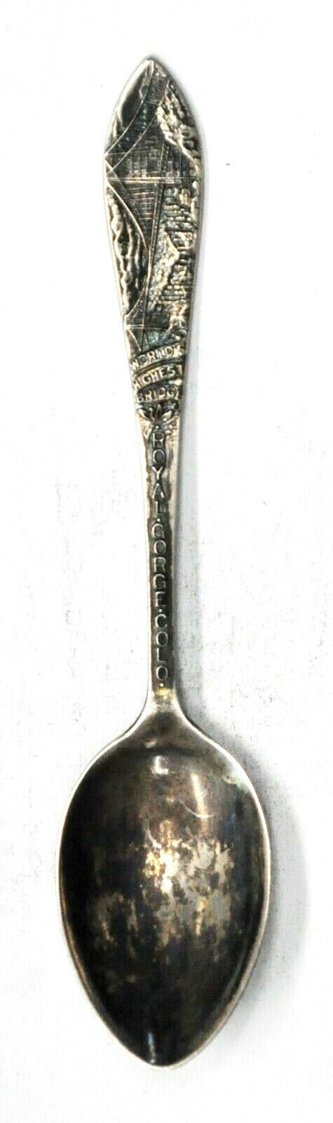 Sterling Robbins Royal Gorge Colorado World Highest Bridge Souvenir Spoon 4-1/8"