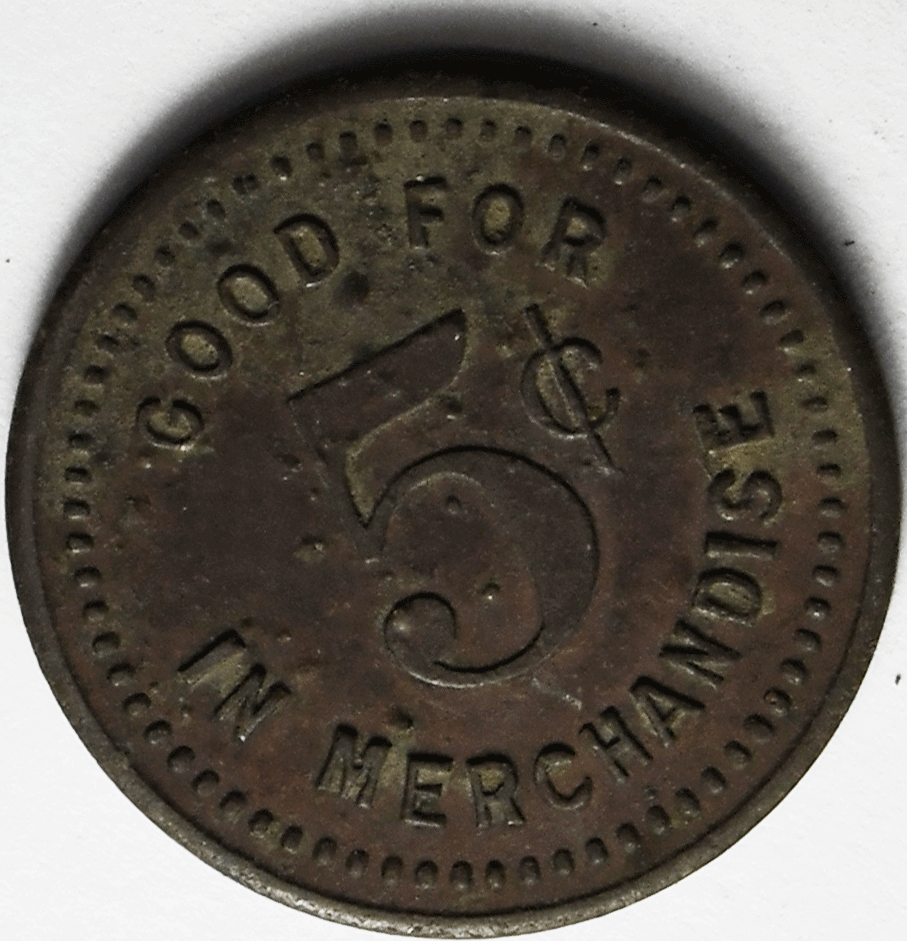 Denmark Mercantile Co Landdonia Missouri General Merchandise 5c Trade Token 20mm