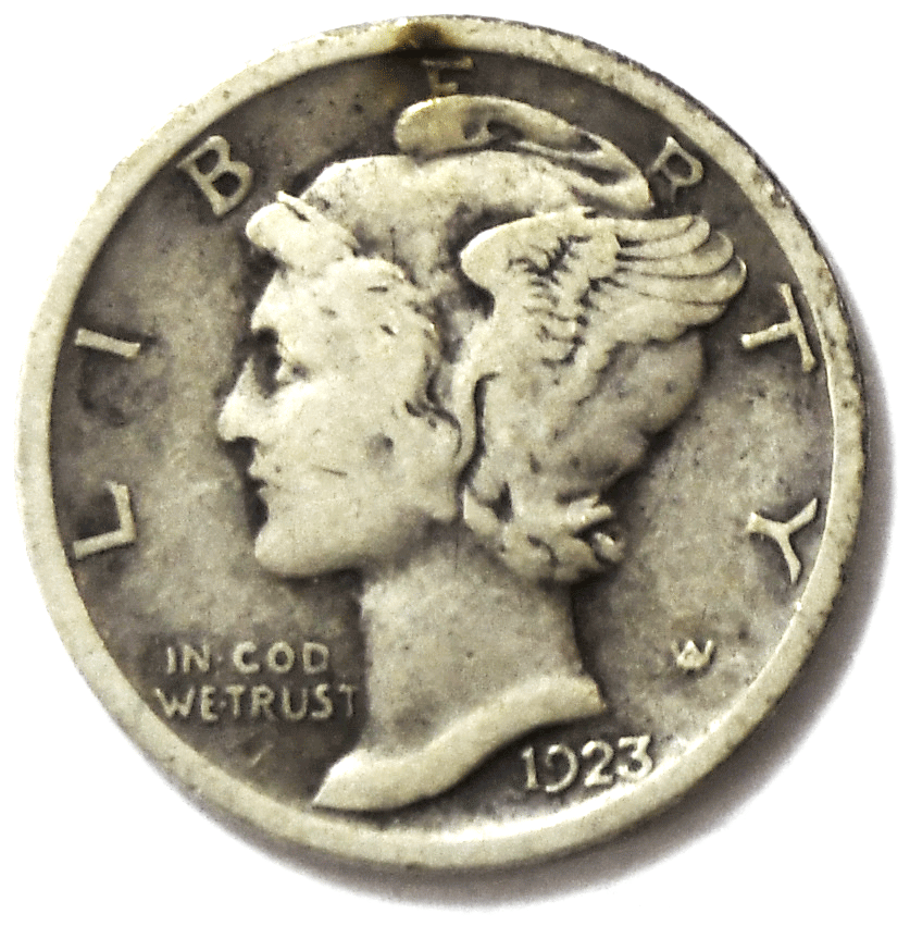 1923 10c Mercury Silver Dime Rare Ten Cents Philadelphia