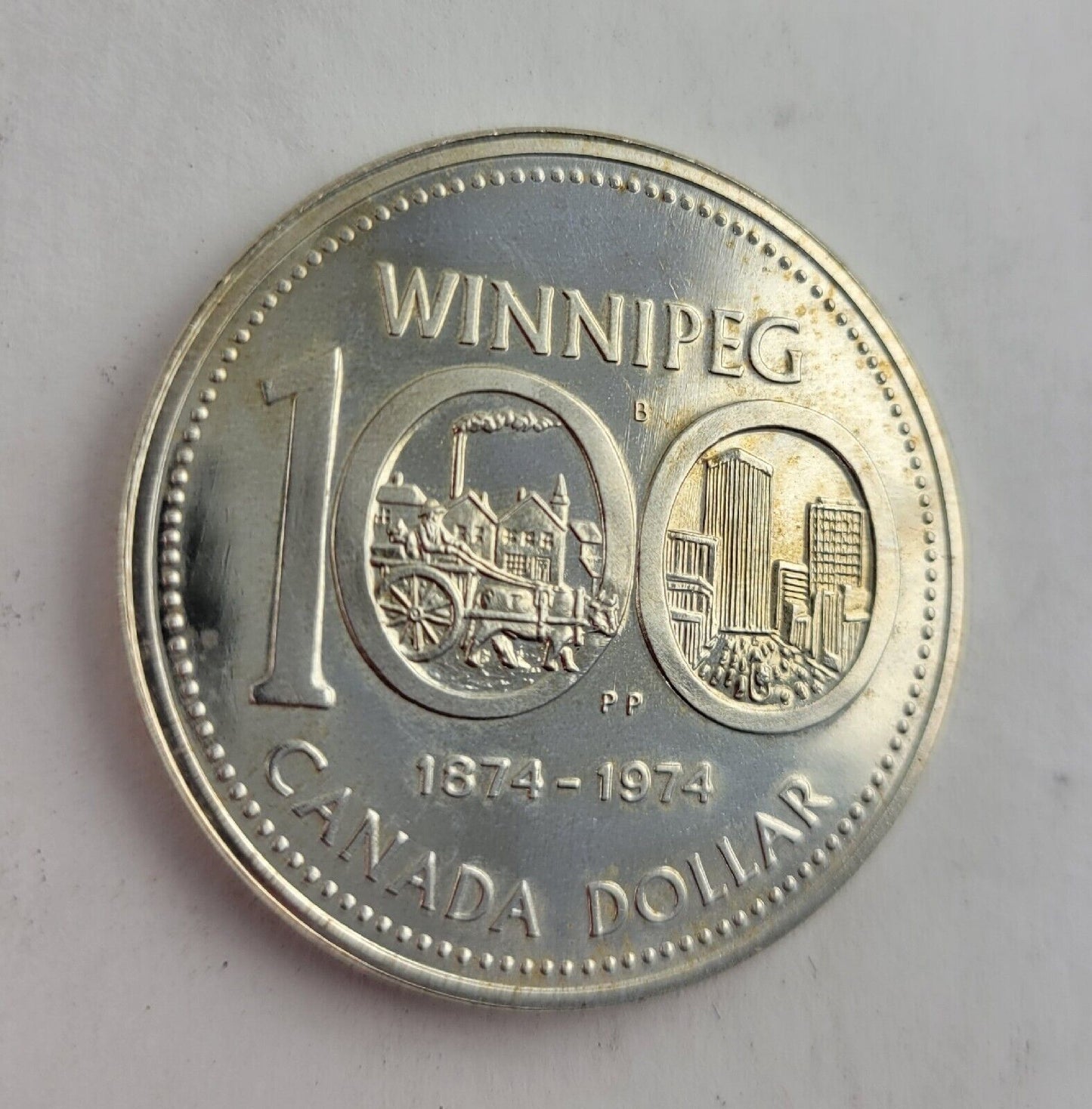 1874-1974 Canada Winnipeg .50 Silver 100 Year Anniversary Commemorative Dollar