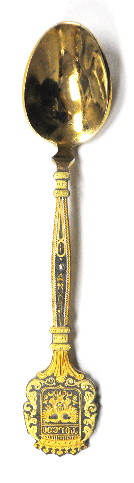 Toledo Gold Plated Souvenir Spoon 4-1/4"