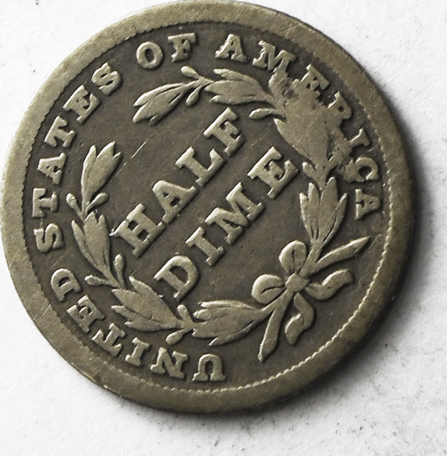 1838 H10c Seated Liberty Silver Half Dime Large Stars 5c