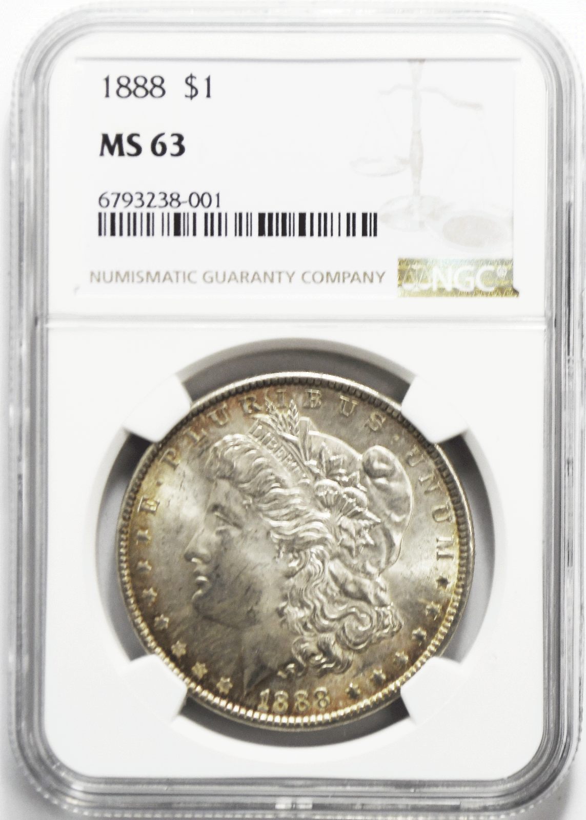 1888 $1 Morgan Silver One Dollar NGC MS63 Philadelphia Uncirculated