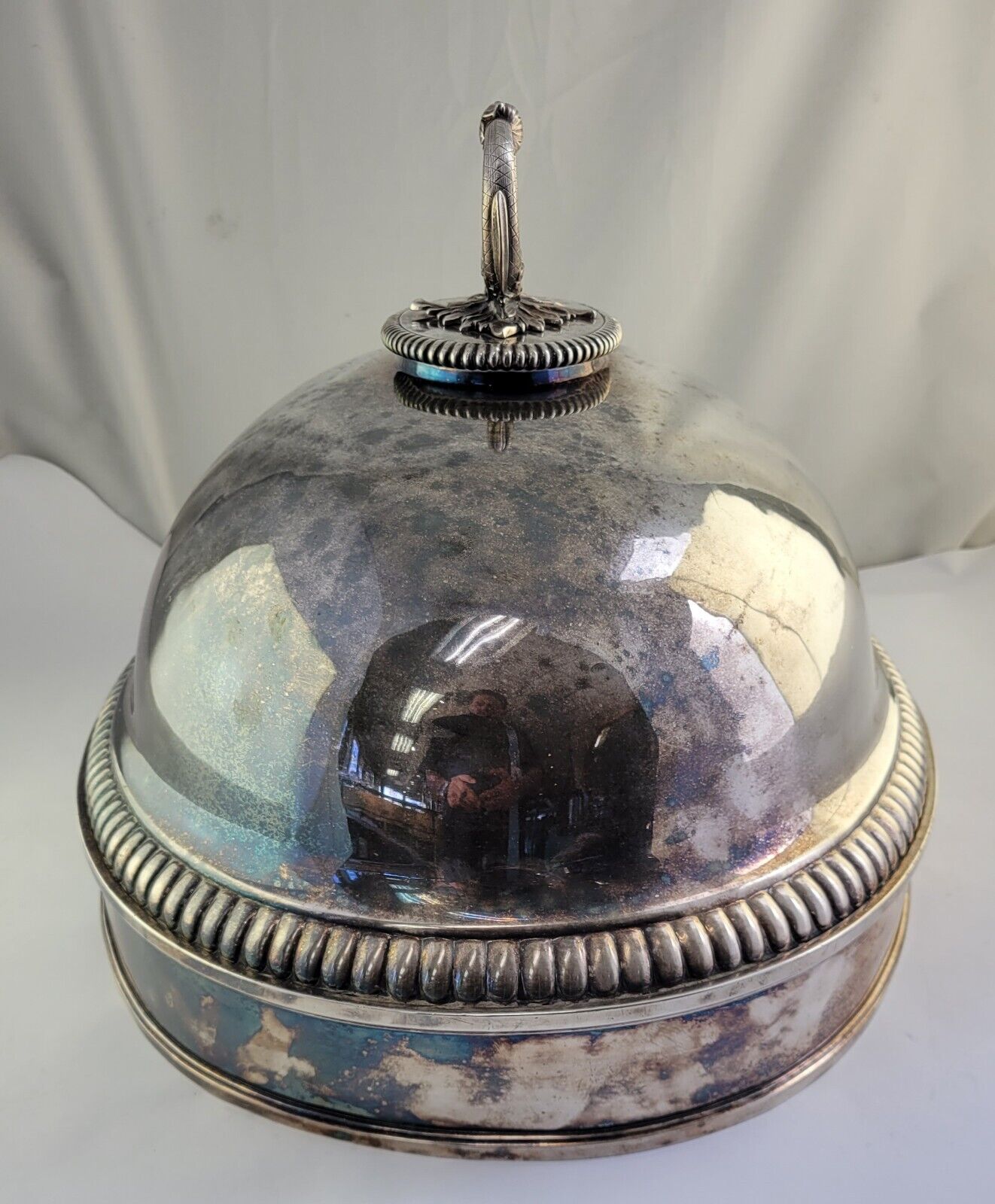 Antique Huge 18” Victorian Game Cover Food Meat Dome Silver Plated Centerpiece