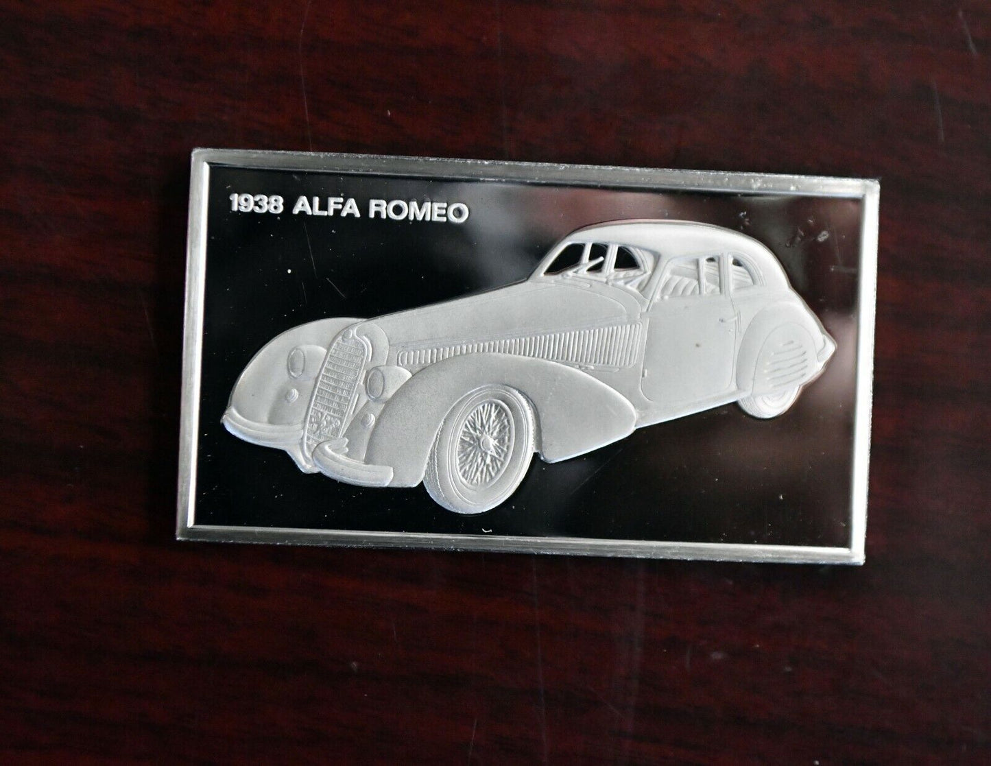 1938 Alfa Romeo Centennial Car Collection 1000 Grains Sterling Franklin Mint Bar