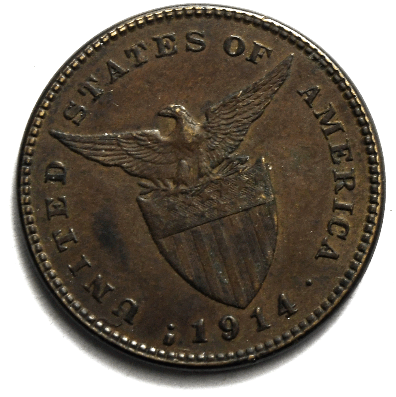 1914 S Philippines One Centavo KM# 163