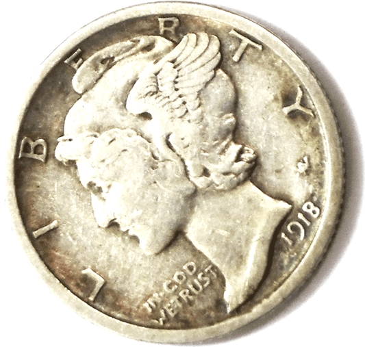 1918 D 10c Mercury Silver Dime Rare Ten Cents San Francisco