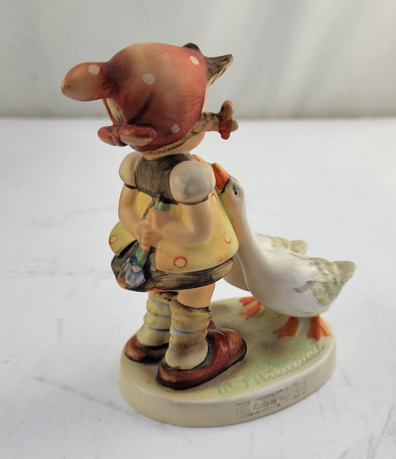 Hummel "Goose Girl" Figurine 47 3/0 TMK 2 Blue Bee Geese 4"